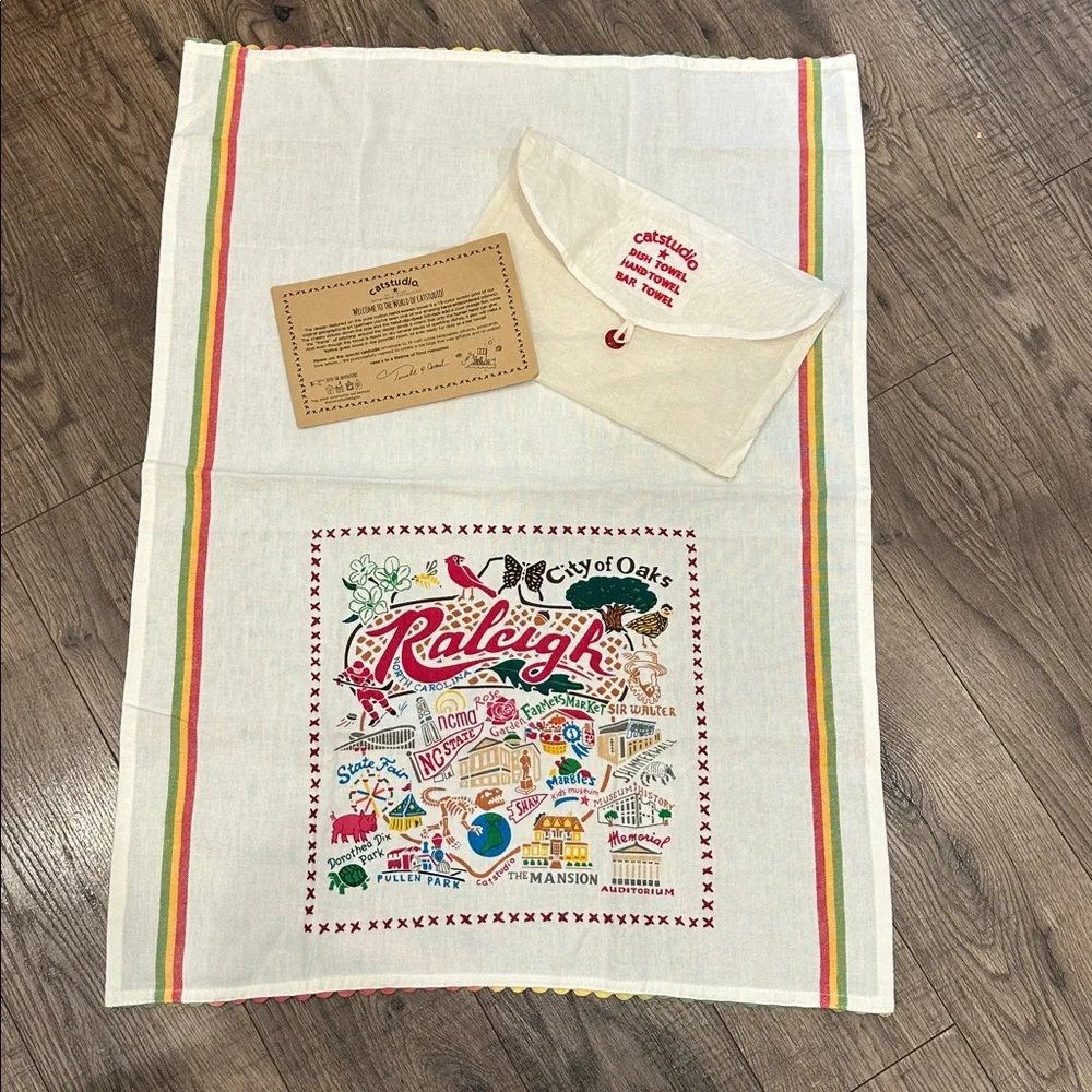 NEW Catstudio Raleigh North Carolina Dish Towel